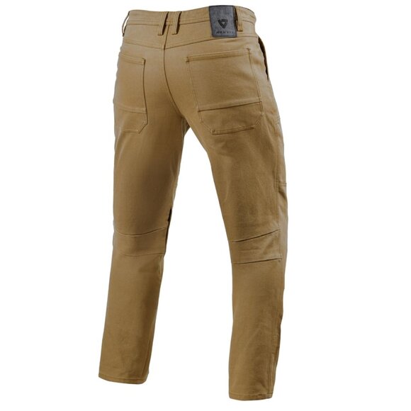 NWT REV'IT! Davis Tapered Fit Jeans Motorcycle Dark Camel W34 L32 - Picture 2 of 9